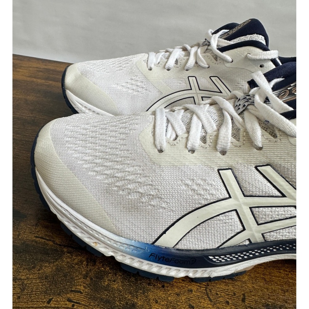 Asics Gel Kayano 26 Womens 9 Running Shoes White Navy Blue Sneaker *No Insoles* - Picture 6 of 15